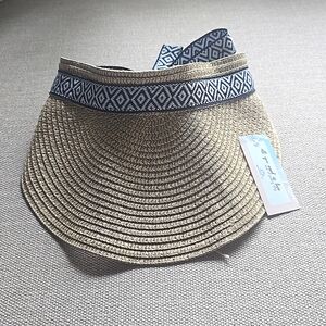 ALL YOU NEED IS LOVE    Wide Adjustable Tie Sun Visor Golf Hat Women's (OS)(NWT)
